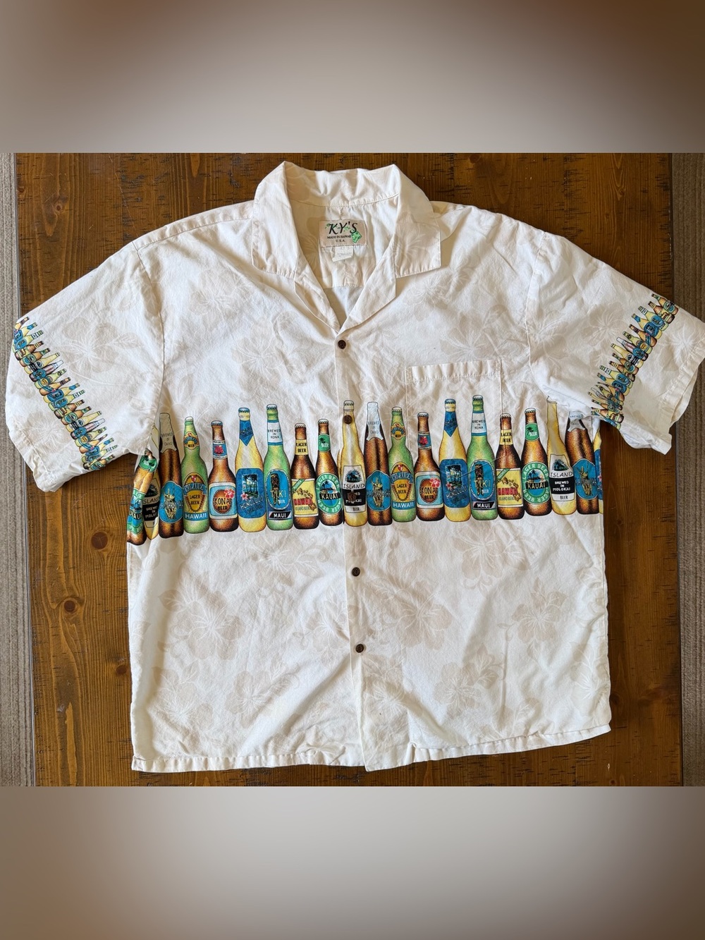 Ky’s Hawaiian Bottle-Print Short-Sleeve Shirt
